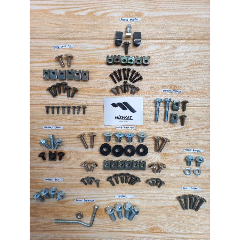 Baut Bodi Full Set Honda Supra X 125/ Baut Lengkap Honda Supra X 125/ Baut Bodi Set Lengkap Honda Su