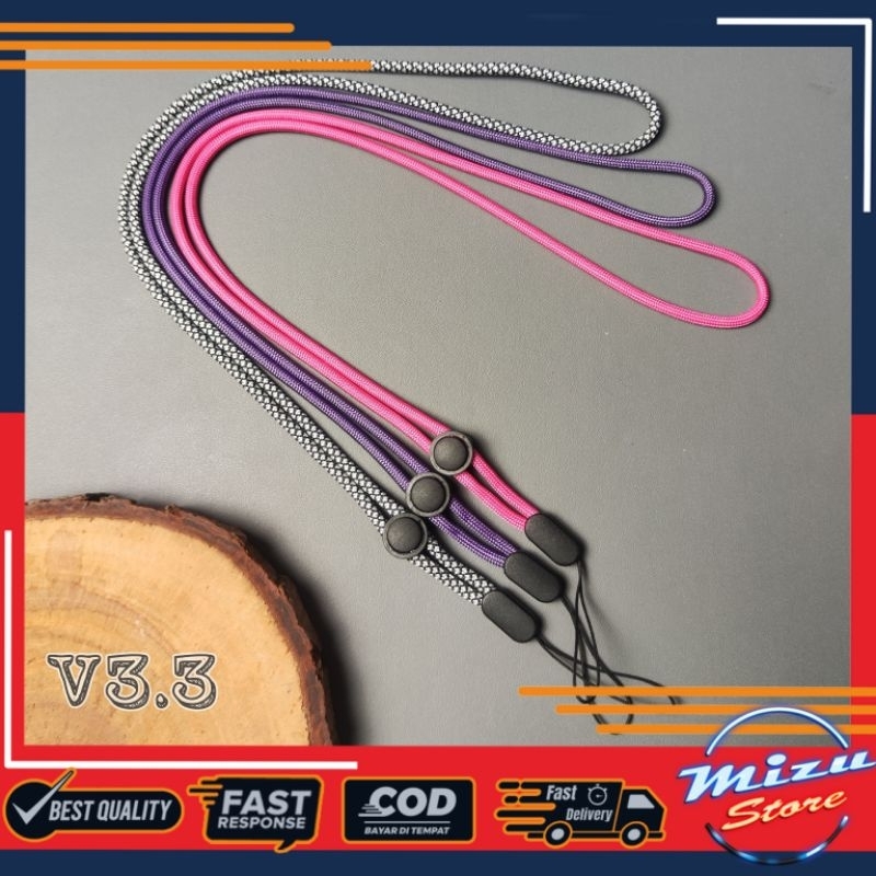 V3.3 LANYARD TALI PARACORD/KALUNG/GANTUNGAN HP/ID CARD/NAME TAG/KAMERA