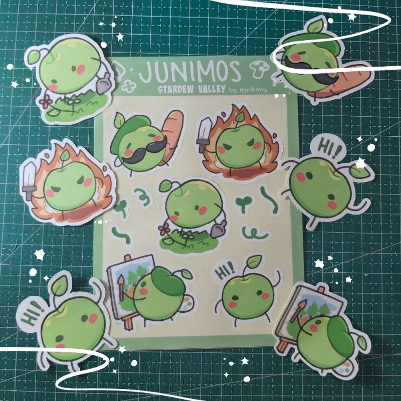 

[Muncationary] Sticker Pack Die Cut 15pcs/Sheet Kiss Cut Stardew Valley Fanmerch Junimo Fanmerch