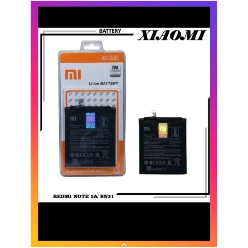 Baterai Batre Xiaomi BN31 Xiaomi Redmi Note 5A Original New / Batre Xiaomi Redmi Note 5A
