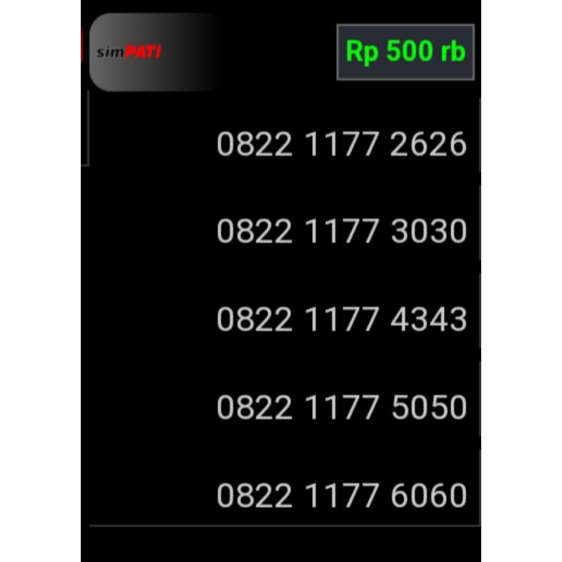 Nomor Cantik Telkomsel 0822 1177 ABAB