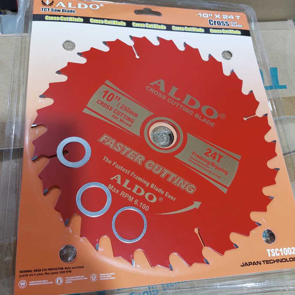 Gergaji TANDUK cross cut ALDO 10" mata potong framing circular table saw 10 inch 24T Fast cutting