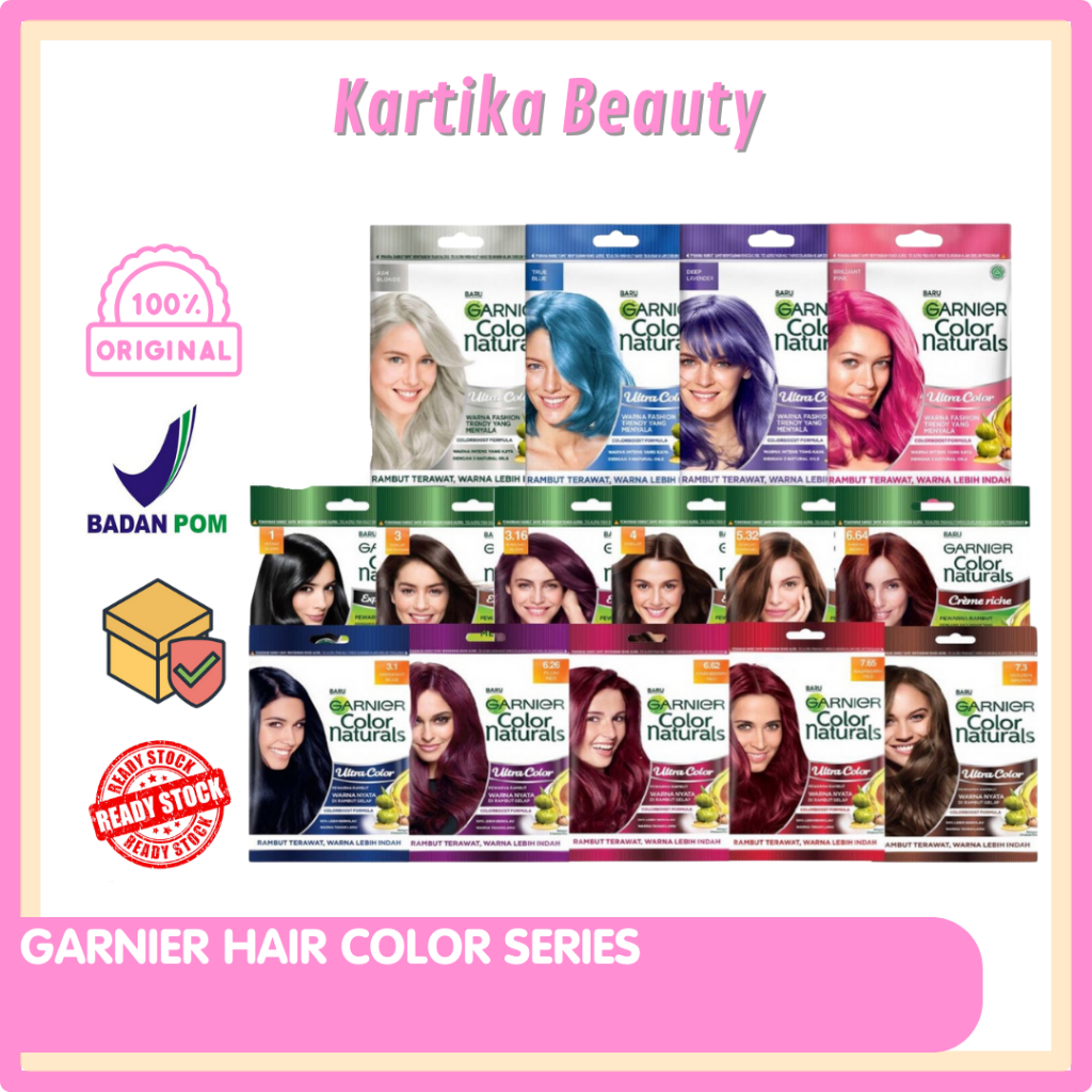 SEMIR RAMBUT GARNIER HAIR COLOR SASET 20 GRAM CAT PEWARNA PIKOK RAMBUT ASH BLONDE ABU ABU / GOLDEN B