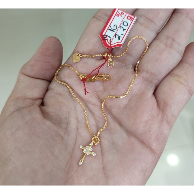 Gelang rantai emas 70 salib serut