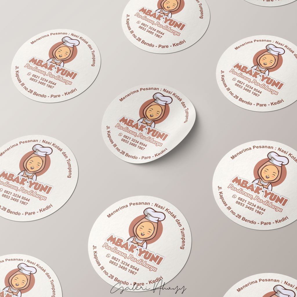 Sticker Label Kue/Produk/Merk Bijian Murah