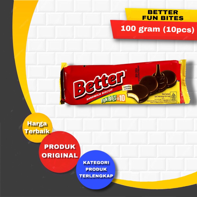 

Better Sandwich Biscuits Cemilan Biskuit Waffer Cream Coklat vanila