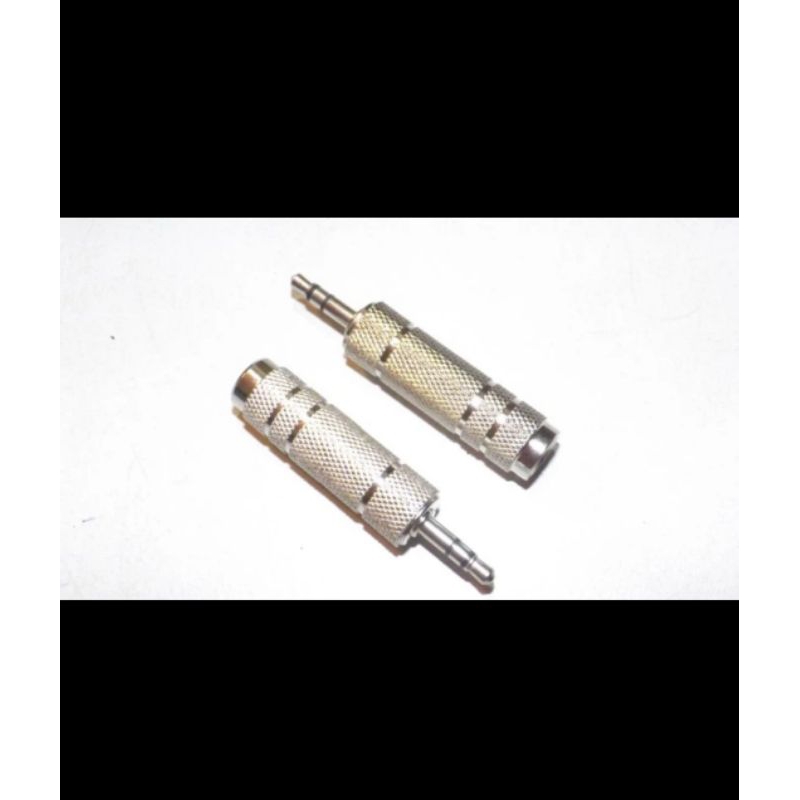 Converter Jack akay stereo to jack mini stereo 3.5mm ke 6.5mm nikel -- 2buah Jack