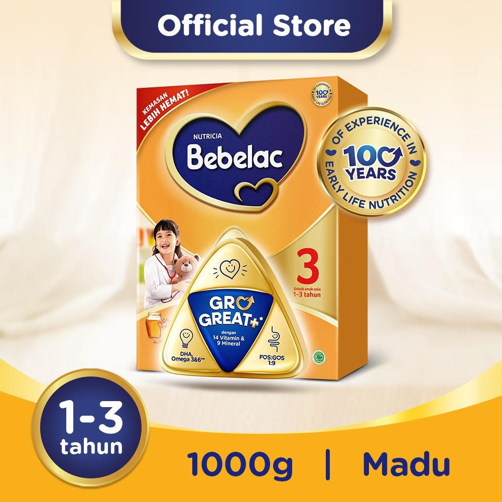 Bebelac 3 Madu Susu Pertumbuhan Bubuk 1000 gr / Bebelac 3 Vanila Susu Pertumbuhan Bubuk 1000 gr