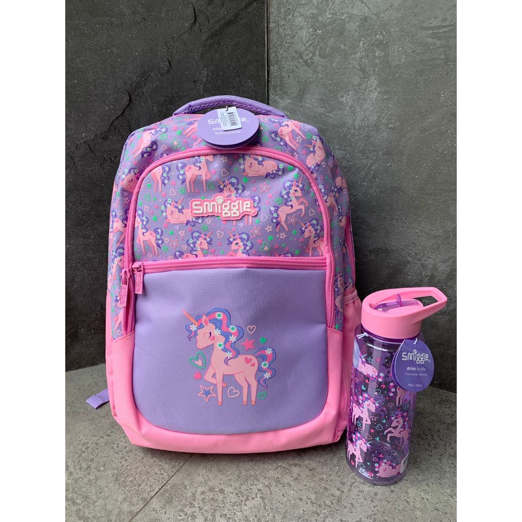 SMIGGLE JUMP SET LITE BACKPACK BOTTLE UNICORN  - SET TAS DAN BOTOL SMIGGLE