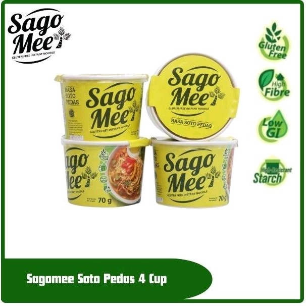 

SAGO MEE PAKET SOTO PEDAS 4 CUP SAGOMEE MIE INSTAN SEHAT GLUTEN FREE