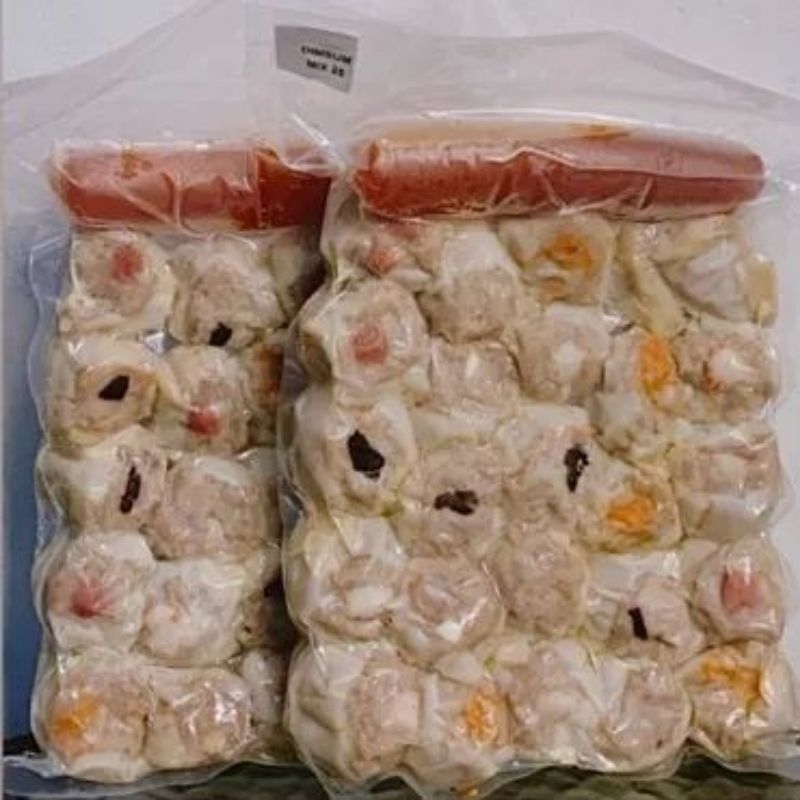 

Dimsum Vakum Mix Isi 25 pcs sudah termasuk saus merah seukuran es lilin (sekitar 75 ml)