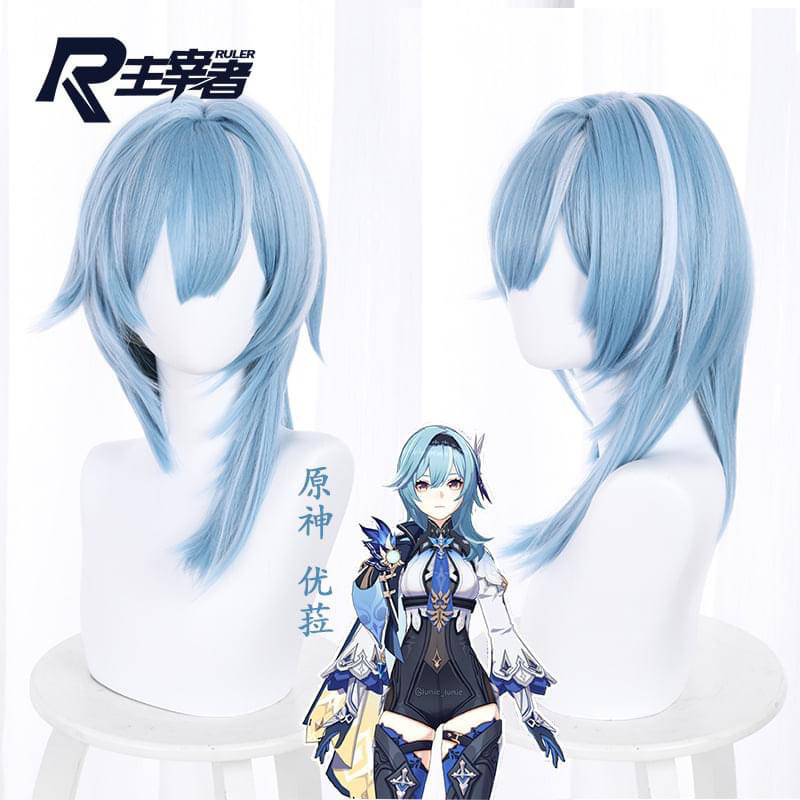 ✨READY✨ Ruler - Eula genshin impact mondstadt wig cosplay biru
