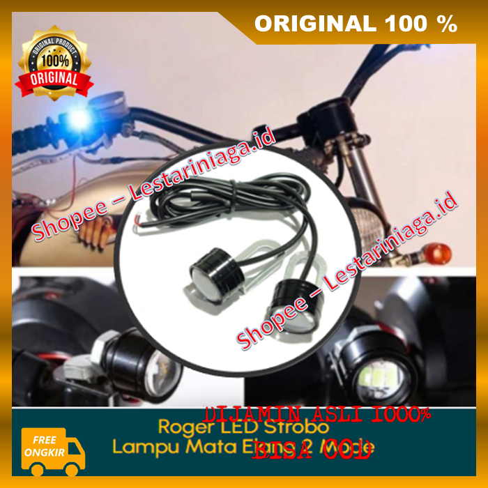 BELI 1 DAPAT 2 PASANG Roger Led Strobo Lampu Mata Elang 2 Mode Super Terang  ORIGINAL