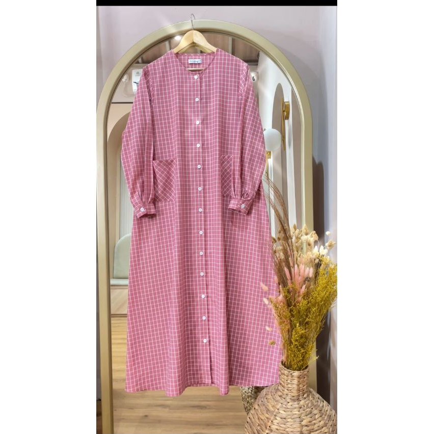 Dress Daily Kotak Pink Katun Premium