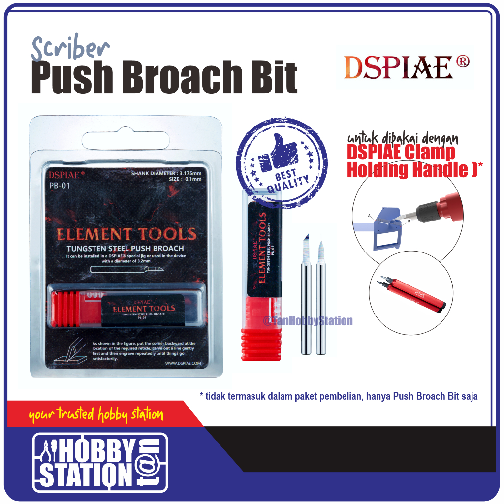 DSPIAE Scriber Push Broach Bit - Chisel Panel Line Gundam Model Kit