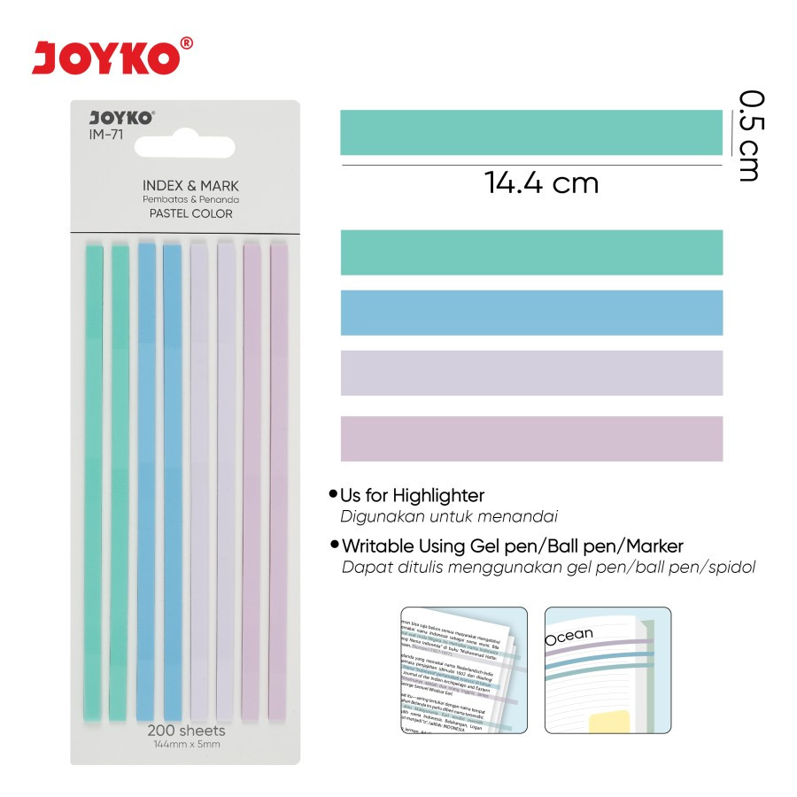 

PEMBATAS & PENANDA BUKU | IM-69 & IM-71 | PASTEL | BAHAN PLASTIK