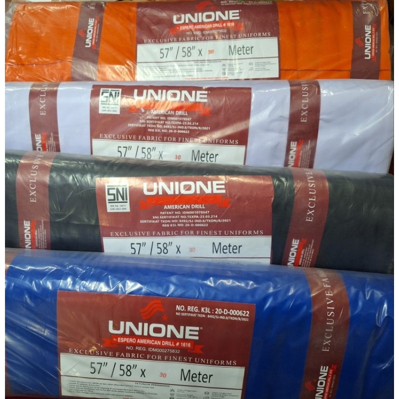 Bakal Kain Unione American Drill Bakal Keper bahan kain celana, bahan seragam sekolah SD SMP SMA, ba