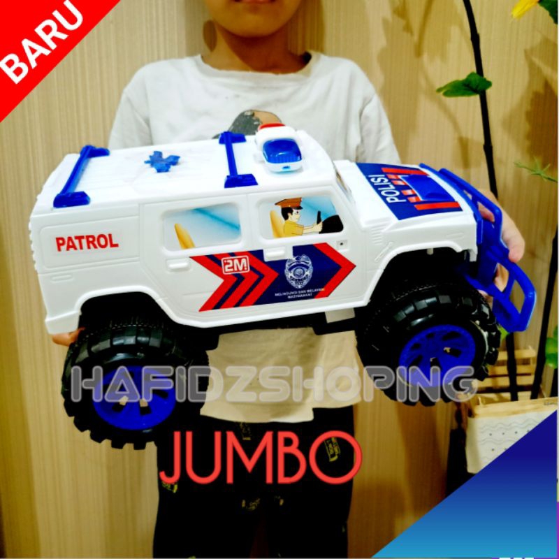 MAINAN MOBIL JEEP POLISI PATWAL JUMBO RODA BESAR