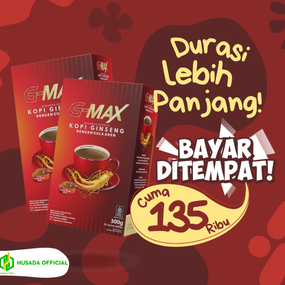 

Diskon GMAX KOPI STAMINA PRIA AMAN SUDAH BPOM HALAL 1 BOX ISI 1 SACHET