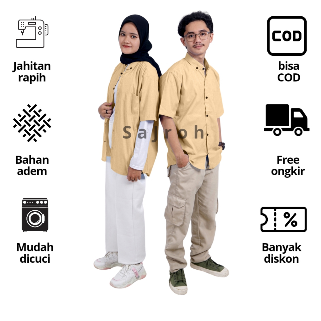 Kemeja Polos Pria Lengan Pendek Coksu | Kemeja Anak Pendek Coksu | Kemeja Polos Coklat Susu