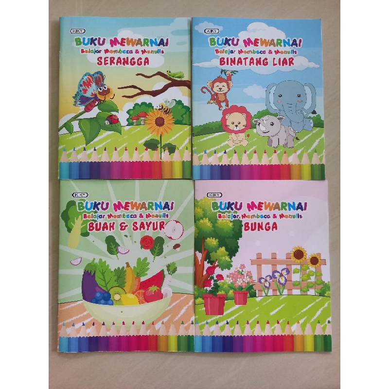 

Buku Mewarnai Seri Binatang Serangga Buah Bunga dan Belajar Membaca Menulis Untuk Anak