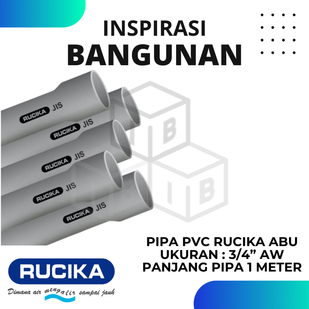 PIPA PVC RUCIKA AW ABU 3/4" PIPA PARALON PRALON 3/4 INCH / PIPA AIR / PIPA PVC 1 METER