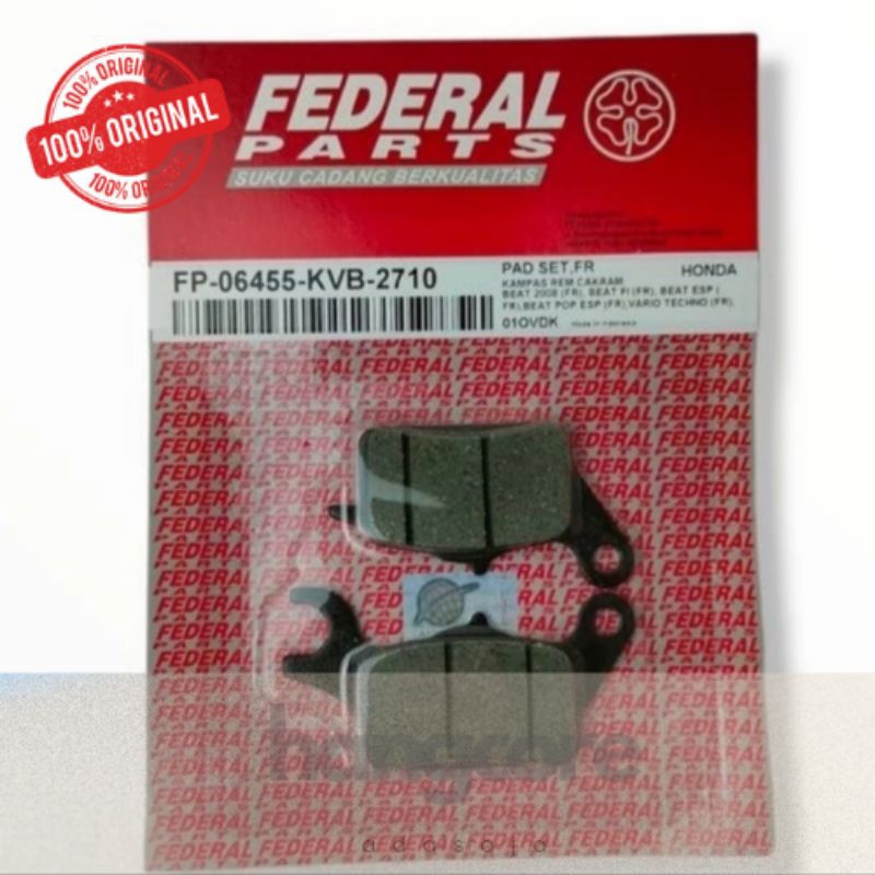 Kampas Rem Depan Motor Honda Matic Beat Vario Federal Ori