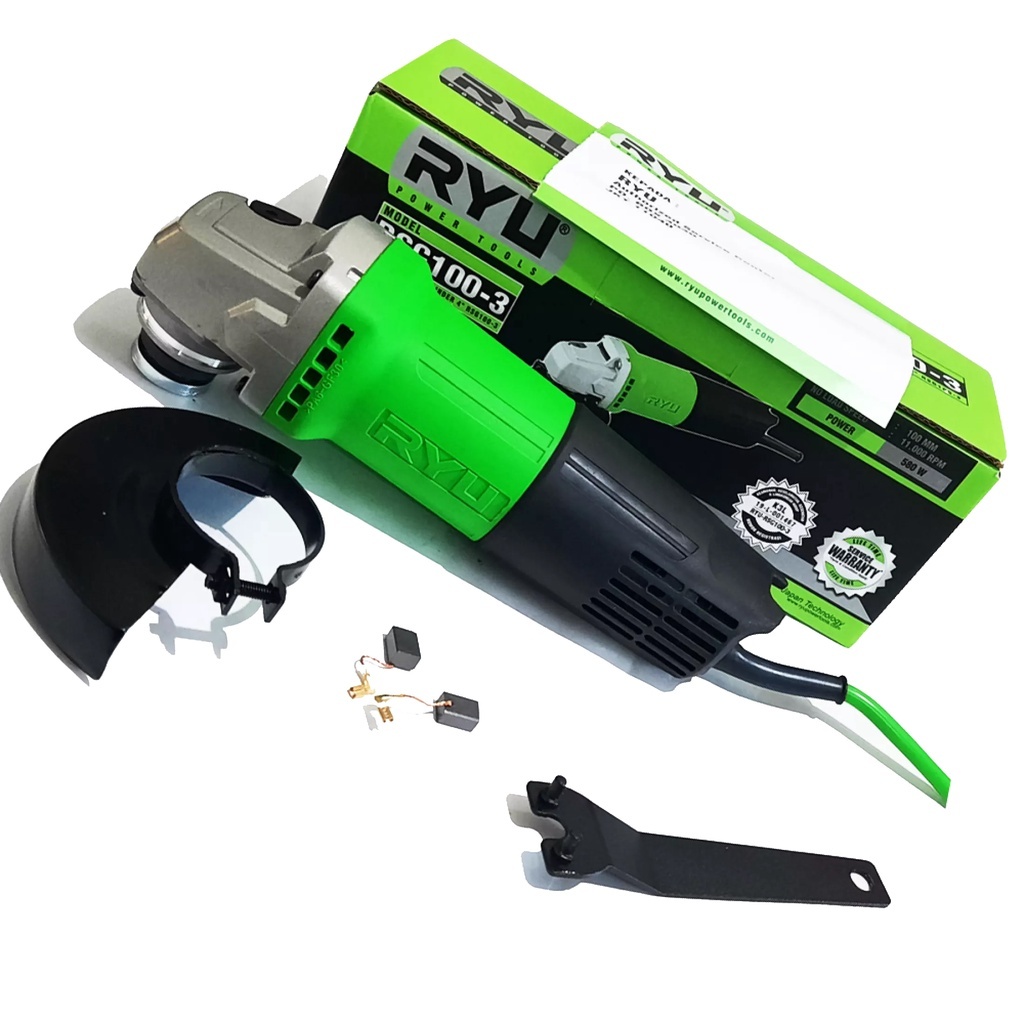 RYU Gurinda tangan 4" RSG100-3 / Angle grinder 4" RSG100-3 Mesin Gerinda tangan RYU TEKIRO RSG 100-3