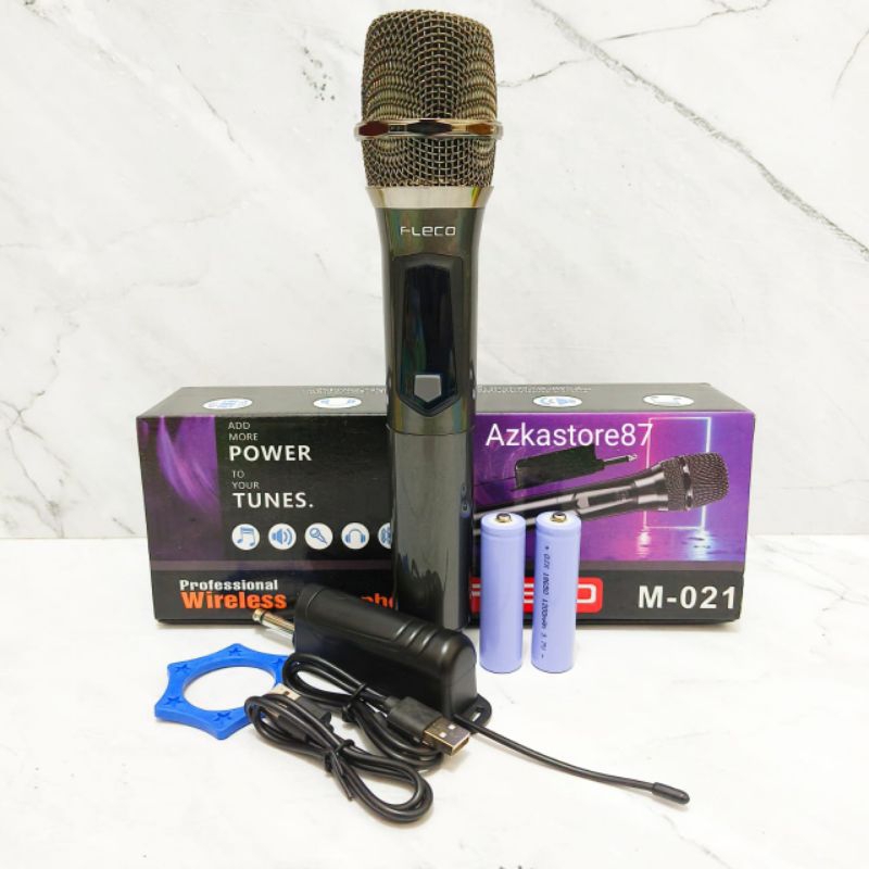 mic wireless fleco m-021 microphone wireless mic karaoke