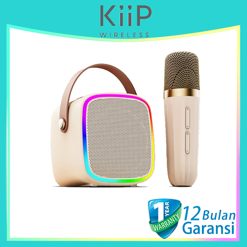 KiiP Wireless Y8 Bluetooth Portable Karaoke Wireless Speaker With Microphone RGB Audio Stereo