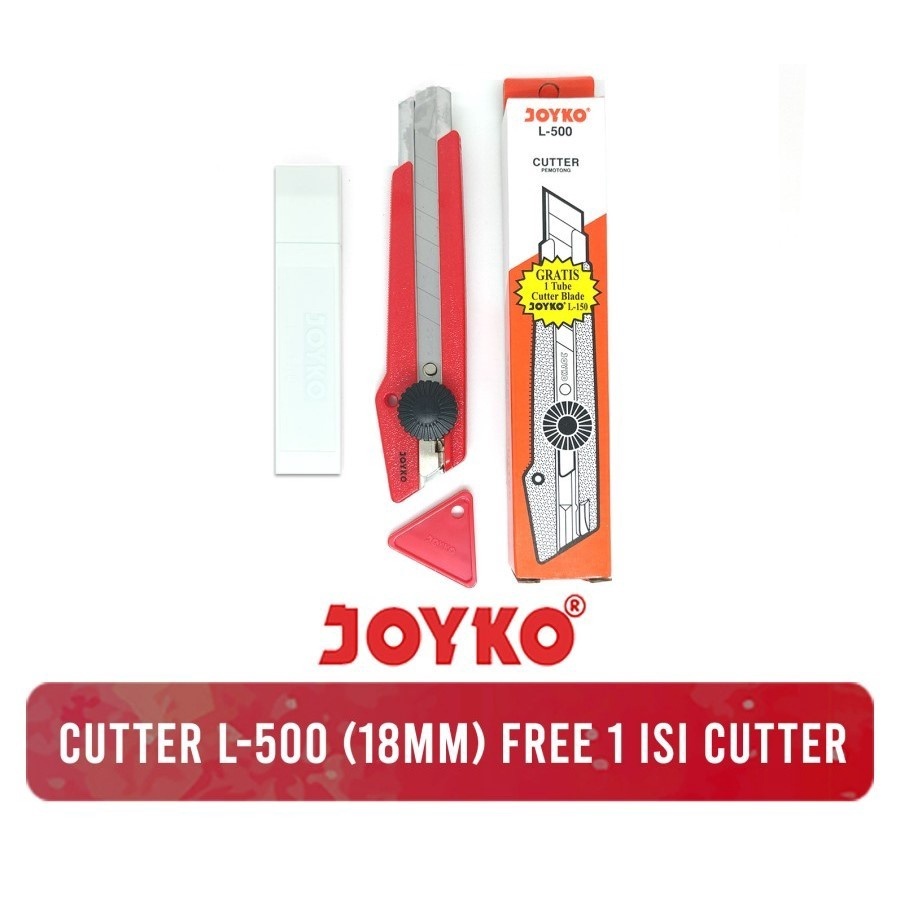 

Cutter Besar Joyko L-500 + Bonus Refill Isi Cutter / Pisau Potong Kertas L500 / Cutter Safety Lock
