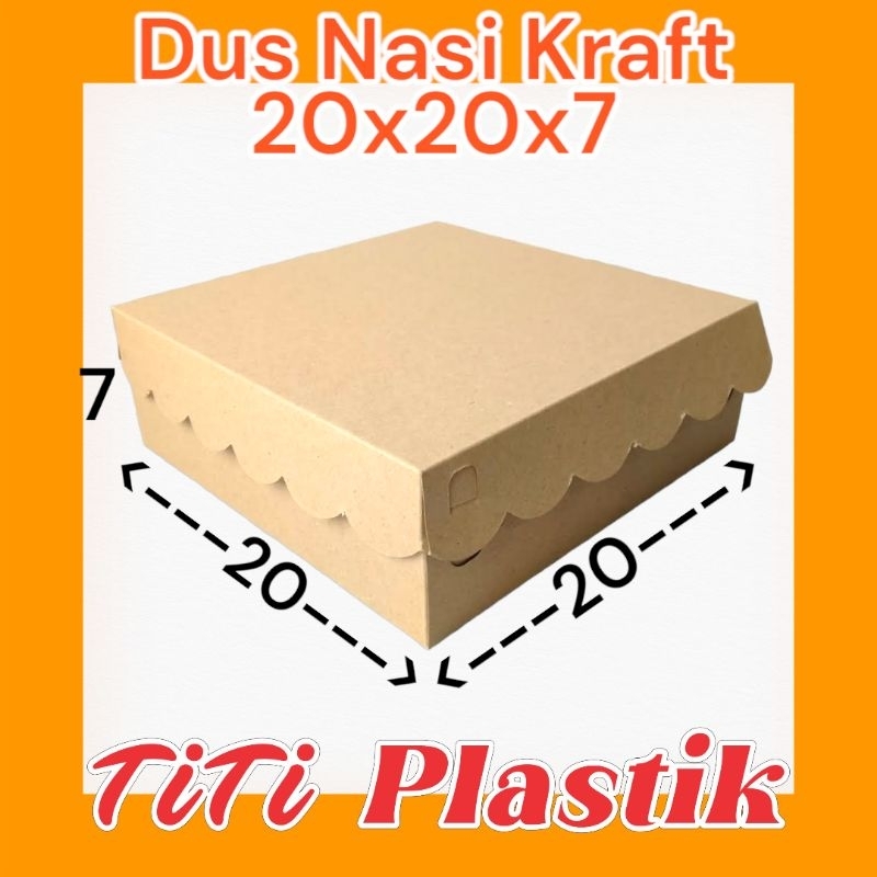 

Dus Nasi Kraft / Dus Kue / Kotak Nasi R10K 20 x 20 x 7 cm ketebalan 330