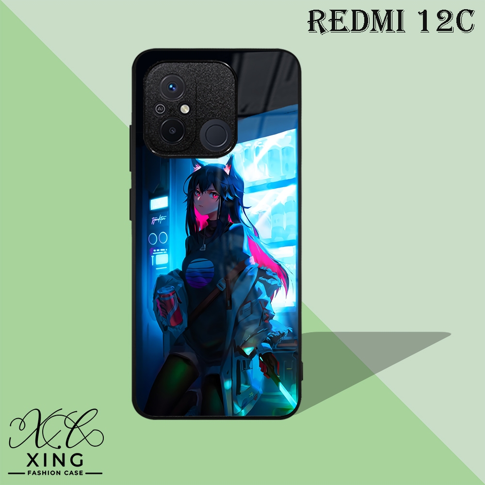 |EZ12| XING CASE REDMI 12C KILAU EFEK KACA | CASE HP CUSTOM SOFTCASE | CASING HP KUALITAS REALPICT H