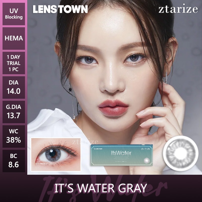 ztarize - Ready Stock - Trial LENSTOWN 🇰🇷 It's Water Gray 1 Day Daily Soft Contact Lens 1 Pc LENSTOW