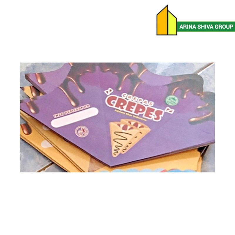 

300 LEMBAR KEMASAN CREPES LIPAT JUMBO PAPER CRAFT KARTON SUPER QUALITY | KERTAS LEKER KREPES CRISPY HIGH QUALITY | BOX LEKKER WAFFLE CROFFLE MURAH PRODUK TERBARU | CENTRAL JAYA ABADI | 708