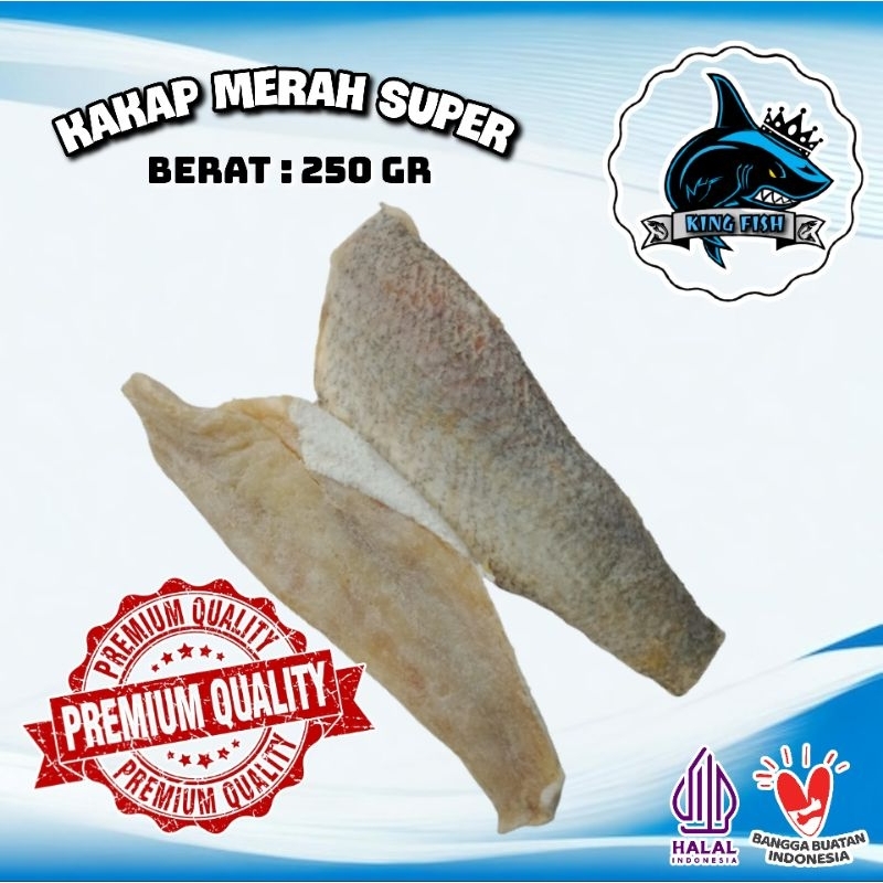 

250GR IKAN ASIN KERING KAKAP MERAH FILLET SUPER KEMASAN MURAH BERKUALITAS