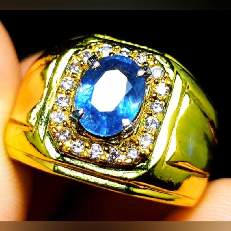BATU CINCIN PERMATA BLUE SAPHIRE SRILANKA ASLI NATURAL