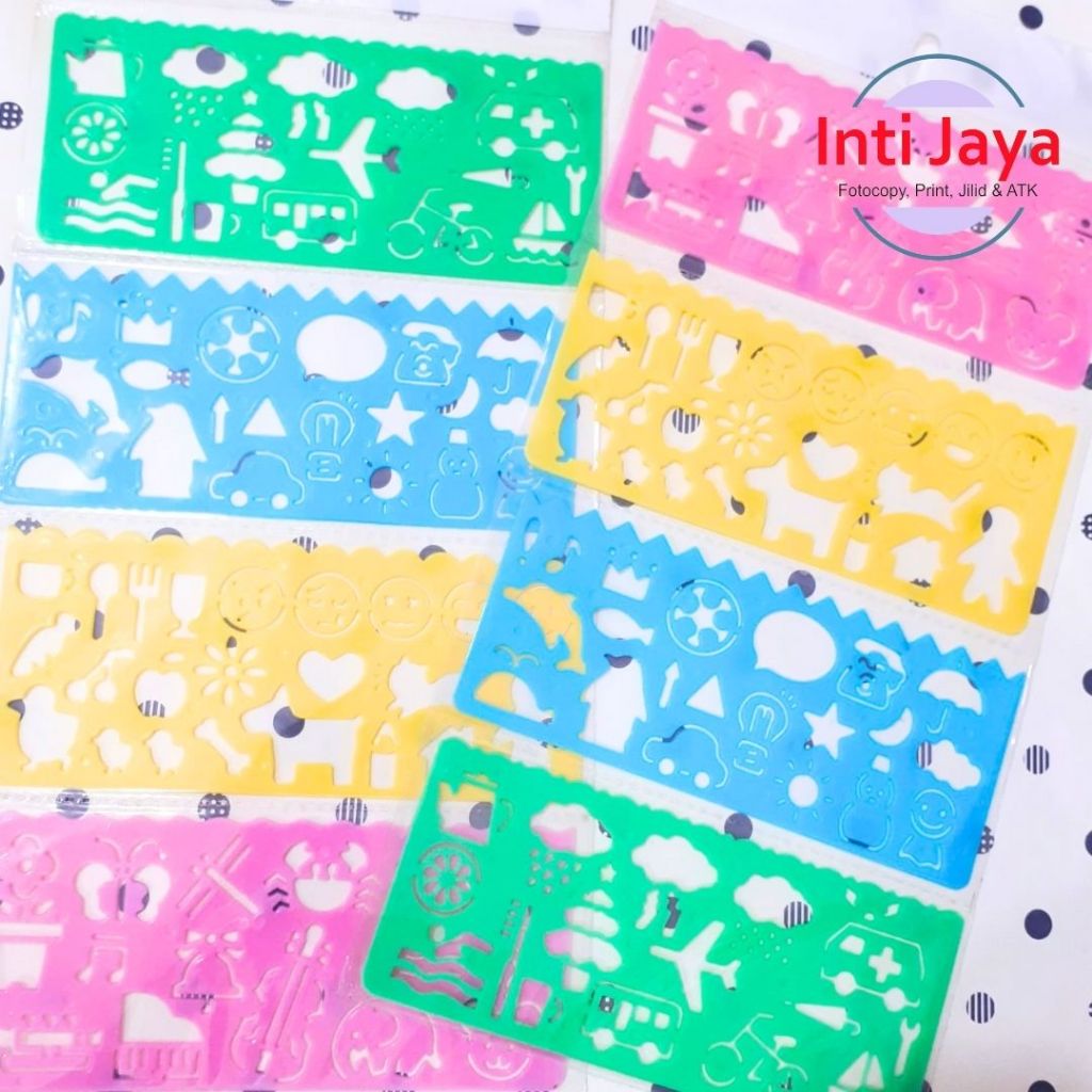 

Penggaris Menggambar/ Cetakan Gambar Bentuk/ Mistar isi 4