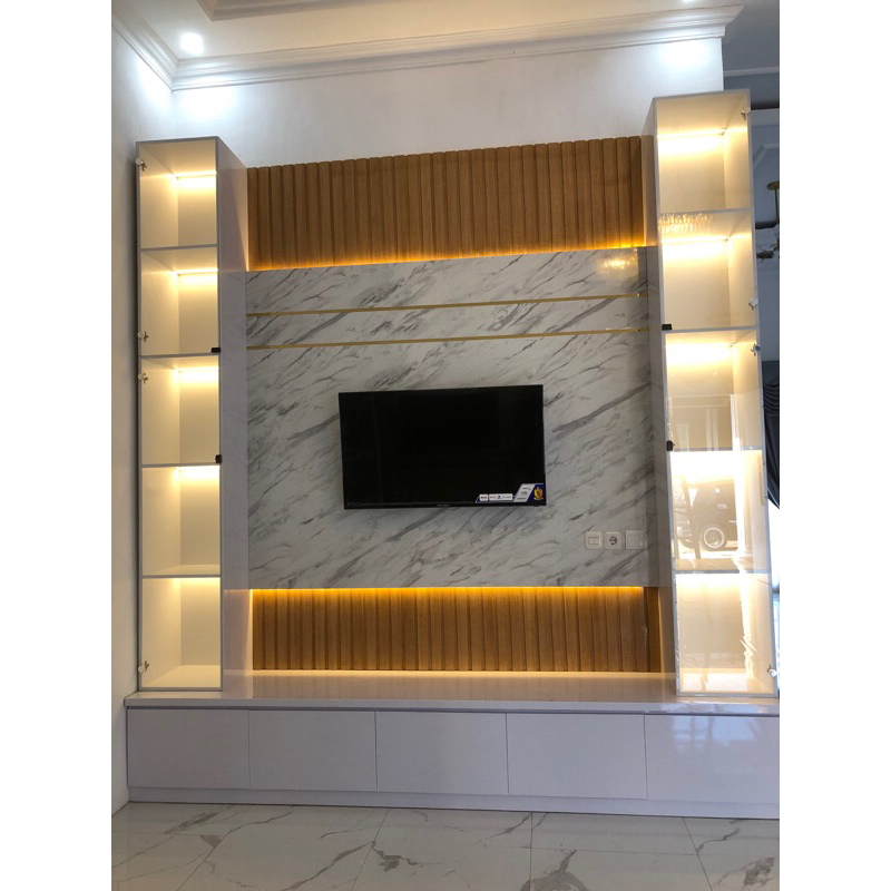 bedrop tv, kabinet tv finishing HPL ( 1jt500/m )