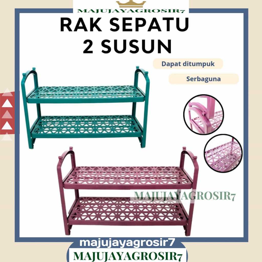 RAK SEPATU 2 SUSUN TRILINS / RAK SEPATU SUSUN 2 TRILINS / RAK TEMPAT SANDAL SEPATU PLASTIK / RAK SEP