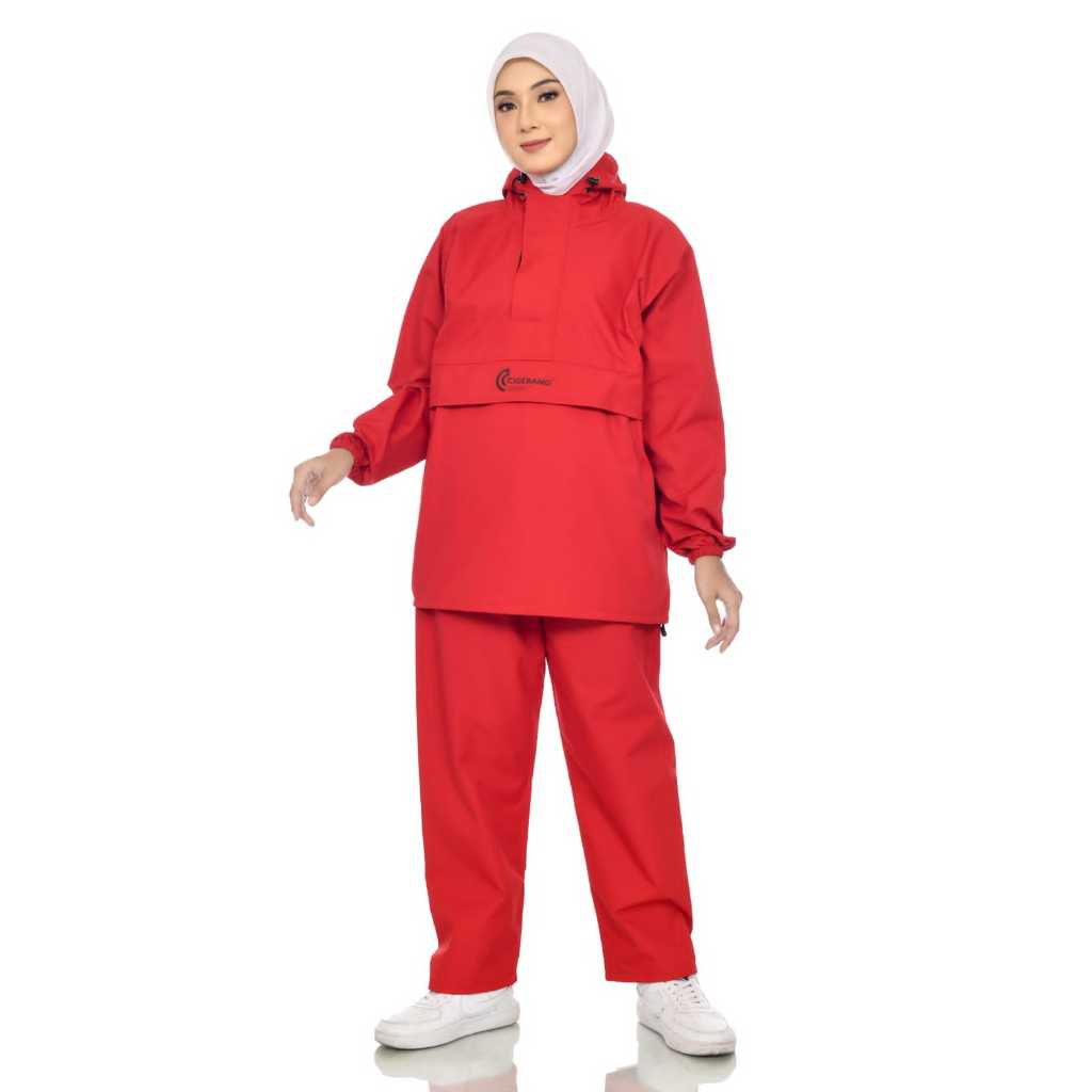 Jas Hujan Kantung Kangguru Raincoat Rain Coat Jas Ujan Jaket Anti Rembes Tembus Bahan Taslan Balon W