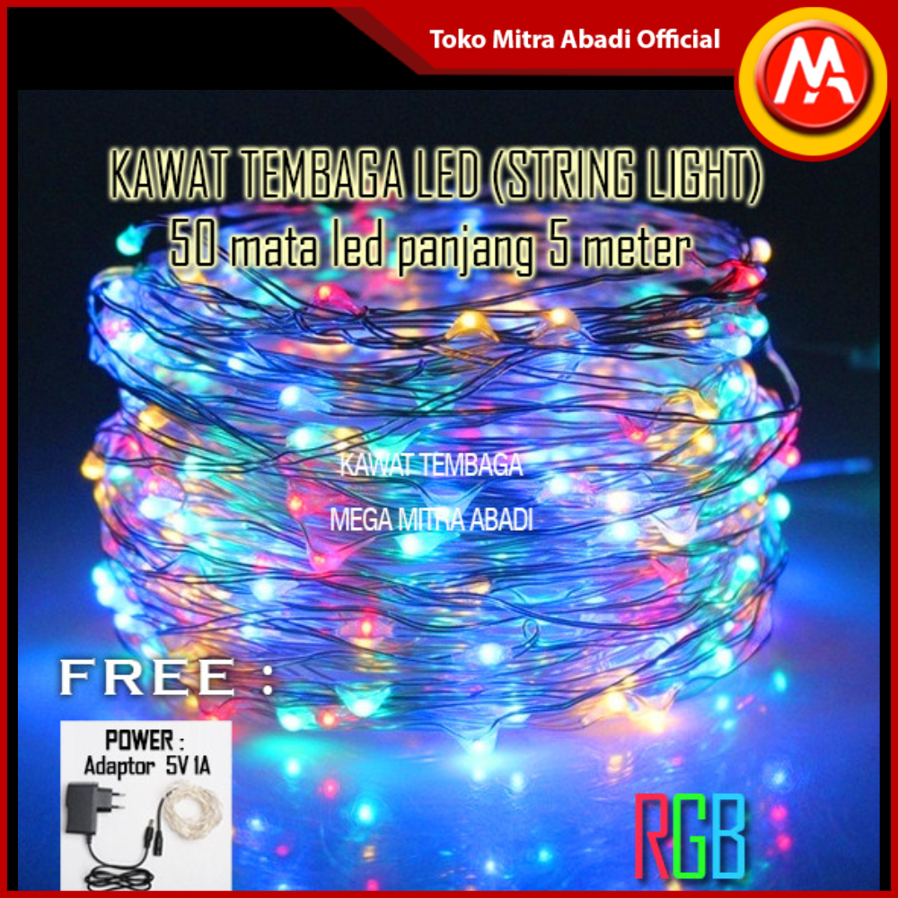 Lampu Natal LED Kawat Tembaga (String Light LED) 5 meter