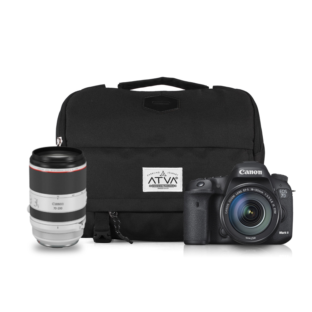 Tas Kamera Selempang DSLR Mirrorless Lensa Slingbag Camera Canon Nikon Sony Waterproof Focus 2.1