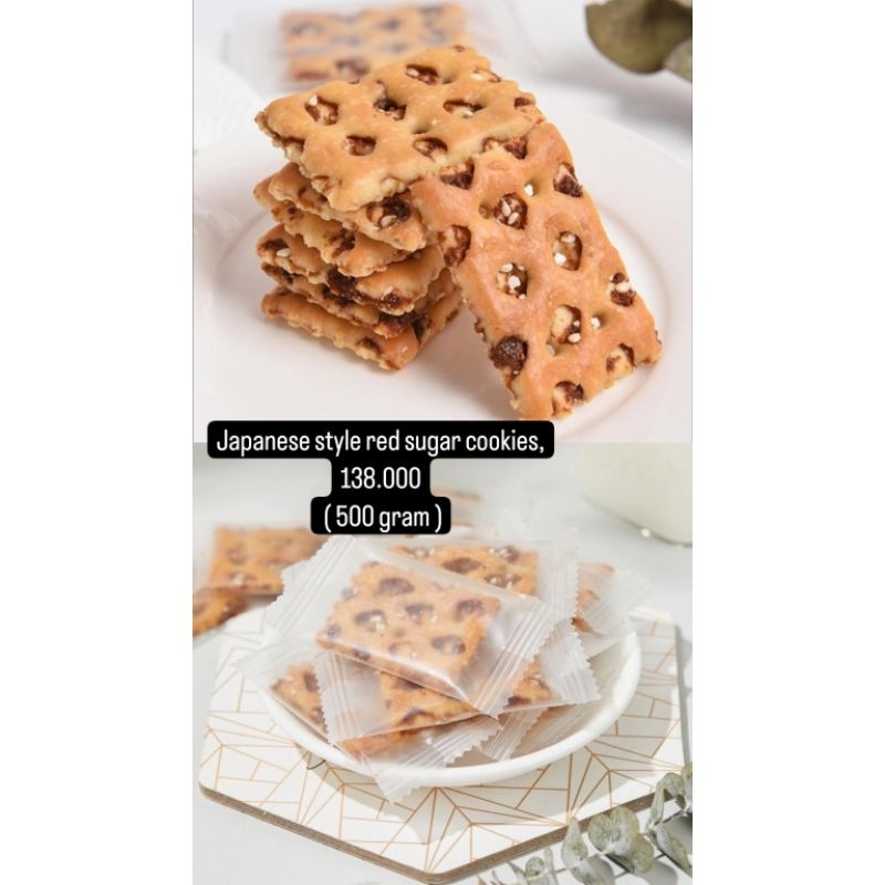 

Japanese style red sugar cookies 500 gram (Po penang)