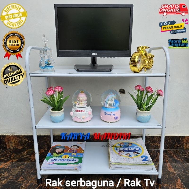Rak Tv Besi / Rak Serbaguna / Rak Multifungsi Kokoh Dan Kuat putih