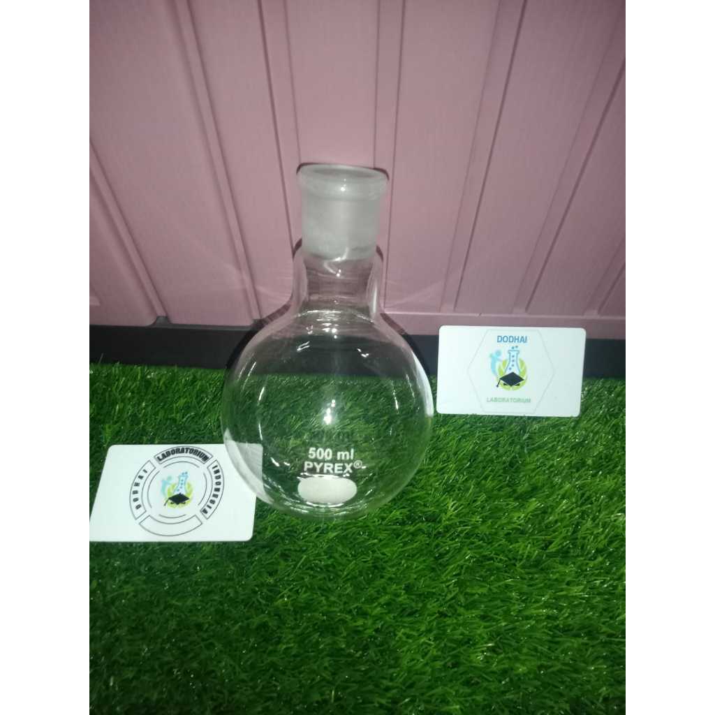 Labu destilasi 500 ml, labu alas bulat, boiling flask, 500 ml