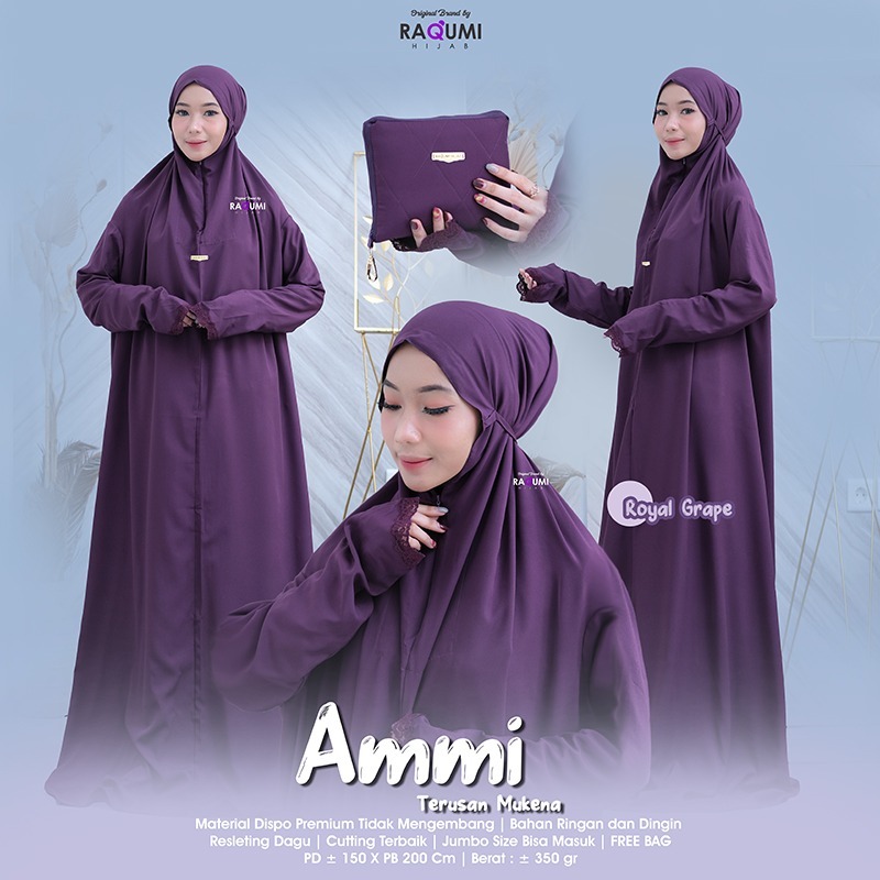 AMMI TERUSAN MUKENA BRAND ORI BY RAQUMI // MUKENA TERUSAN // MUKENA TRAVELING // MUKENA SIMPLE // MU