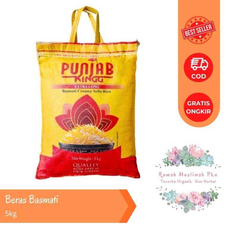 

BERAS BASMATI 5KG | BERAS BASMATI PUNJAB KING EXTRA LONG