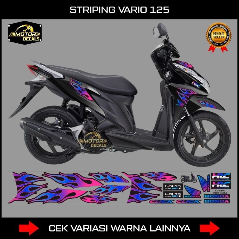 Striping Sticker Api Vario 125 Old Tahun 2012, 2013, 2014, 2015 / Decal Honda Vario 125 Kzr / Stiker