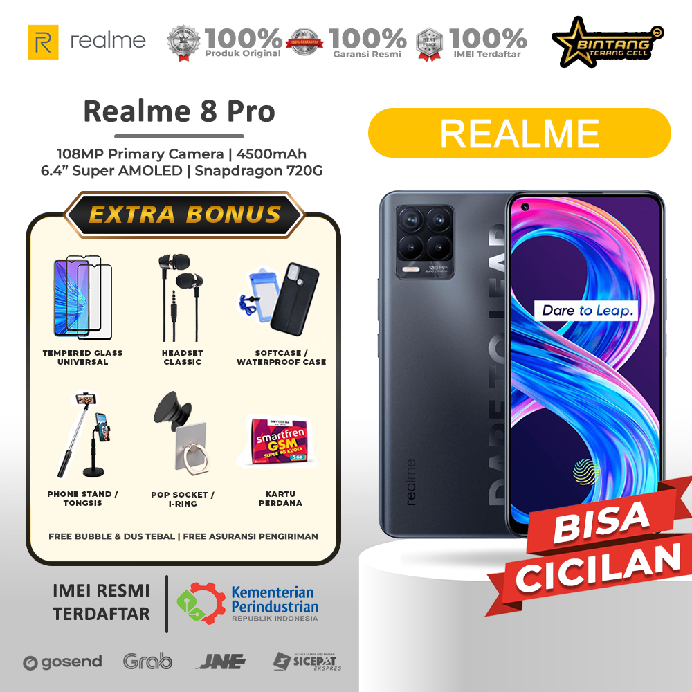 HP Realme 8 Pro RAM 8/128gb NFC Garansi Resmi